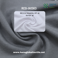 RCO-1A1363 Eco Seawool Blend - 40/60 PET/Rayon 301GSM Q-Dry Contrôle des odeurs Infrarouge lointain Tissu de couche de base durable
