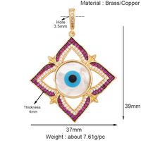 Bijoux à bricoler soi-même cuivre plaqué or couleur zircon accessoires créatifs multicolores géométriques ronds cœur mauvais œil de diable pendentif
