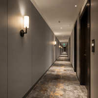 Paneles de Pared Comerciales Resistentes de SPC Gris, 1220x2440mm, 6mm, Capa de Desgaste de 0.5mm, para Hotel