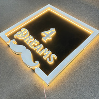 Letrero LED Retroiluminado Personalizado Directo de Fábrica, Letras de Canal 3D con Luz Cálida, Letrero de Pared Interior para Negocios y Marcas