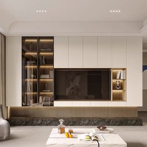 Mobile <span class=keywords><strong>TV</strong></span> Facile da Montare con Vetrina, Design Moderno e Minimalista, Soluzione in MDF per il Soggiorno Contemporaneo - Product Image 3