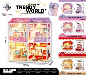 <span class=keywords><strong>HTL</strong></span> DIY Tienda en Miniatura de Bloques de Construcción con Luz LED, Escena de Simulación, Adorno de Tienda para Niños, Juego de Imitación - Product Image 1