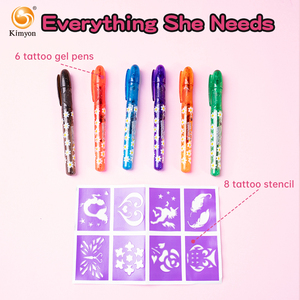 Juego <span class=keywords><strong>de</strong></span> regalo <span class=keywords><strong>de</strong></span> Arte <span class=keywords><strong>de</strong></span> tatuaje temporal <span class=keywords><strong>para</strong></span> niñas, plantillas <span class=keywords><strong>de</strong></span> bolígrafos <span class=keywords><strong>de</strong></span> tatuaje <span class=keywords><strong>de</strong></span> 6 colores, arte corporal <span class=keywords><strong>de</strong></span> <span class=keywords><strong>maquillaje</strong></span> <span class=keywords><strong>de</strong></span> plástico <span class=keywords><strong>para</strong></span> <span class=keywords><strong>adolescentes</strong></span>, fiesta lavable <span class=keywords><strong>para</strong></span> niños - Product Image 3