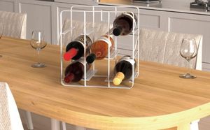 Porte-bouteilles de cuisine en métal autoportant et compact - Product Image 4