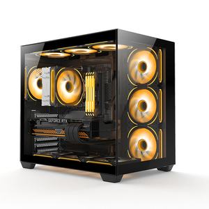 Boîtier PC ATX Full View avec double verre trempé, supportant 10 ventilateurs, refroidissement liquide 360 et carte graphique série 50 - Product Image 1