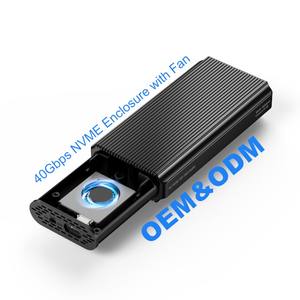 USB4.0 نوع C SSD M2 NVME العلبة USB4 40Gbps M2 NVME PCIe SSD <span class=keywords><strong>M</strong></span>.2 العلبة asm24pd 64pd مع مروحة تبريد - Product Image 1