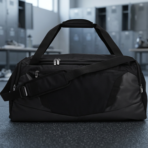 Bolsa Deportiva Unisex de Nailon con Correa Ajustable y Cierre de Cremallera, Capacidad de 30-40L, Color Negro Sólido, Bolsa Casual para Fitness - Product Image 3