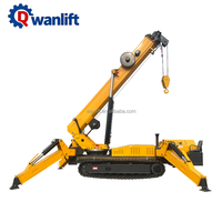 Mini-grue araignée Wanlift à bras télescopique hybride électrique 1,2-16 tonnes, hauteur max. 20 m, rayon 10 m, moteur Changchai, aspiration