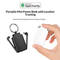 Banco de Energía Portátil Multifunción de 2000mAh con Llavero Tipo-C, Linterna de Emergencia, Rastreador de Posicionamiento Global Antipérdida