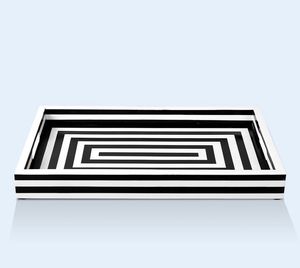 Plateau de service de luxe durable et écologique en résine incrustée pour hôtel restaurant maison cuisine table à manger utilisée par un fournisseur indien - Product Image 1