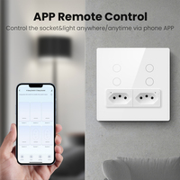 Interrupteur mural intelligent Tuya Smart Brésil Wifi 4 lumières, prise brésilienne, télécommande vocale, maison intelligente Alexa Google Home