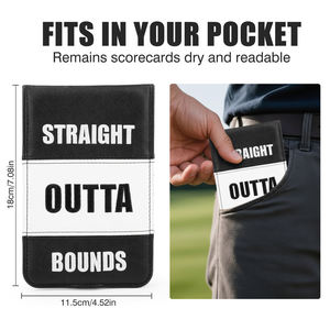 Porte-tenueur de carnet de scores de golf en cuir PU personnalisé avec logo brodé - Product Image 2