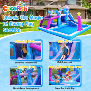 Toboggan aquatique gonflable Cocofish Sirène pour enfants, château gonflable extérieur avec piscine intégrée pour les enfants <span class=keywords><strong>de</strong></span> 3 à 10 ans - Product Image 3