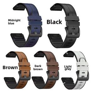 Suministro <span class=keywords><strong>directo</strong></span> de fábrica <span class=keywords><strong>Fenix</strong></span> 6 Band 22mm 5X Banda de piel de silicona 26mm Característica transpirable Hebilla de acero inoxidable para Garmin - Product Image 4