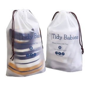 EVA Frosted Plastic Small Promotion Gift Packaging Drawstring Bag With Logo Print Makeup Promotional Draw String Pouch