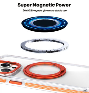 Ốp điện thoại trong suốt cứng, hỗ trợ sạc không dây, xoay 360 độ, nam châm, dành cho <span class=keywords><strong>iPhone</strong></span> 16 Pro Max, S24 Ultra, S25 Ultra - Product Image 3