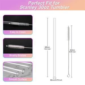 قش شرب بلاستيكي شفاف قابل لإعادة الاستخدام من كوي فيت، خالٍ من مادة BPA وصديق للبيئة، مناسب لأكواب ستانلي سعة 30 أونصة - Product Image 2