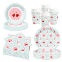 Assiettes et serviettes jetables en papier à thème cerise de dessin animé DAMAI pour anniversaire, décoration de fête, baby shower - Vente chaude