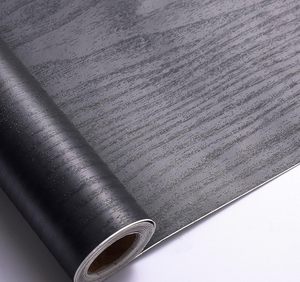 <span class=keywords><strong>Papel</strong></span> Tapiz Autoadhesivo de <span class=keywords><strong>Vinilo</strong></span> PVC con Diseño de Madera Negra, Impermeable, para Dormitorio, Sala de Estar, Uso en Exteriores, Ecológico, Decorativo, DIY - Product Image 1