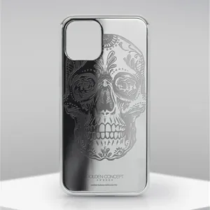 Tùy Chỉnh Sang Trọng Kim Loại Cứng Điện Thoại Di Động Trường Hợp Mạ Vàng Cover Quay Lại Cho Iphone 15 Pro Max /15 Pro