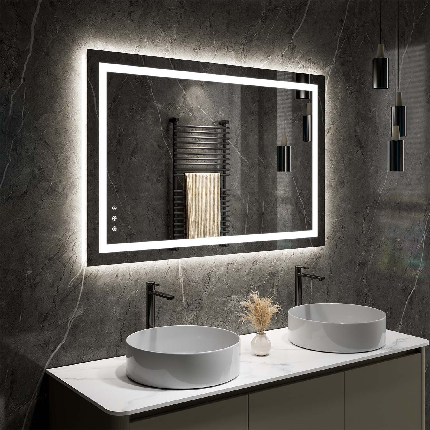 Miroir de salle de bain LED sans cadre DP388