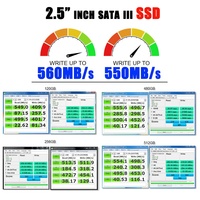 Disques durs SSD internes, disques SSD pour ordinateur portable et ordinateur de bureau, SSD 960 Go 1 To SATA 3 2,5 pouces, SSD portable en plastique