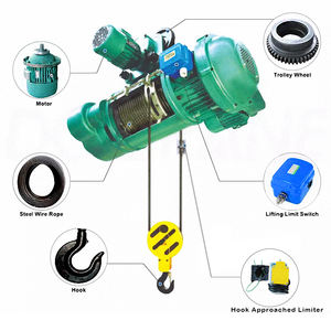 Winch Motor Listrik Berkualitas Tinggi 0.5 Ton 1 Ton 5 Ton 10 Ton 20 Ton dengan Remote Nirkabel dan Troli untuk Pertanian Dijual - Product Image 2