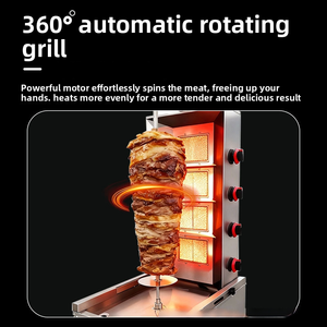 Machine à <span class=keywords><strong>Kebab</strong></span> Turc Commerciale à Gaz, Grill Shawarma, Rôtissoire, Barbecue Moyen-Oriental, Grill Rotatif Brésilien pour Restaurant - Product Image 3