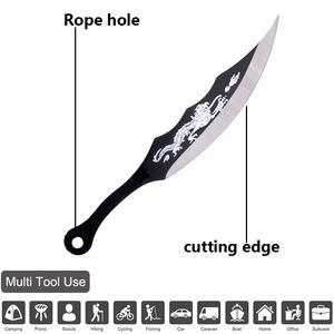 سكين جيب بشفرة ثابتة للتدريب بطلاء أسود عالي الجودة سكين نجاة قتالية تكتيكية بحافة واحدة - Product Image 2