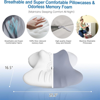 Bantal Penyangga Leher Bentuk Kupu-kupu, Bantal Tidur Ergonomis Busa Memori Kepadatan Tinggi