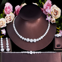 Ensembles de Bijoux Luxe en Or Plaqué de Dubaï avec Zircone Cubique Forme Ronde pour Mariées Africaines et Indiennes, Romantiques pour Femmes, Mariage et Cérémonies Nuptiales