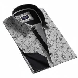 เสื้อเชิ้ตแขนยาวทรงฝรั่งเศส คอปกใบไม้สีงาช้าง คุณภาพสูง - Product Image 2