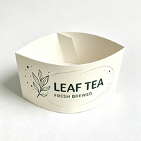 Manchon de gobelet en carton blanc imprimé offset avec logo personnalisé pour les boissons à emporter des cafés