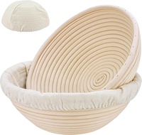 Superbe kit de levain pour panier de fermentation du pain 9 pouces, lot de 2 |   Revêtement antiadhésif sans éclats en matériau de jonc de mer réutilisable – Cadeau