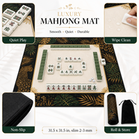 Tapis de jeu de mahjong et poker moderne avec éléments chinois originaux, pour 4 joueurs, résistant aux taches, antidérapant, design personnalisable