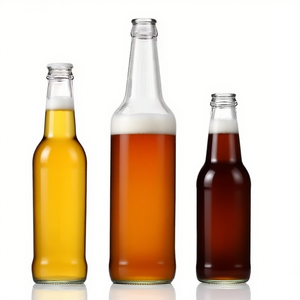 Wholesale200ml 250ml 330ml 500ml Bouteille de boisson en verre de soda transparent pour jus 500ml Bouteille en verre de bière avec <span class=keywords><strong>bouchon</strong></span> couronne - Product Image 1