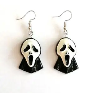 wholesale Spirit fashion acrylic plastic skeleton skull pumpkin earrings halloween charm jewelry supplier