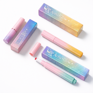 Custom Cosmetic Packaging Box Folding Carton for Cosmetic Lipstick Silver Foil Stamping Coated Paper Box Custom Logo - Product Image 2