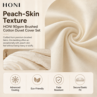 Parure de lit HONI Factory Supplies en polyester, taille complète, style classique, couleurs unies, effet lavé, avec housse de couette pour toutes les saisons