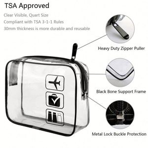 Bolsa de Maquillaje Personalizable, Impermeable, de PVC Transparente, para Cosméticos y Juguetes, Bolsa de Aseo Transparente para Viajes, Aprobada por la TSA, para Mujeres y Hombres - Product Image 2