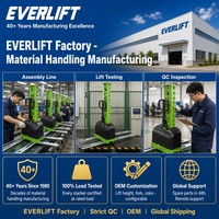 Chariot élévateur à palettes autoporteur EVERLIFT 1,5 tonne, entièrement autoporteur, batterie lithium-ion, pneus en polyuréthane, mini chariot élévateur à palettes