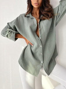 La blusa Casual a maniche lunghe da <span class=keywords><strong>donna</strong></span> individua la nuova <span class=keywords><strong>camicia</strong></span> tinta unita con abbigliamento da pendolare traspirante - Product Image 4