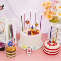 Vente en gros de bougies à long bâton métallique coloré arc-en-ciel joyeux anniversaire sans fumée à usages multiples pour les fêtes du Nouvel An de Pâques
