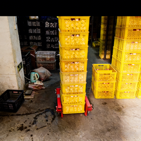 Chariot élévateur industriel portable en acier inoxydable pour bacs de transport d'œufs, légumes et fruits de mer, chariot à palettes OEM
