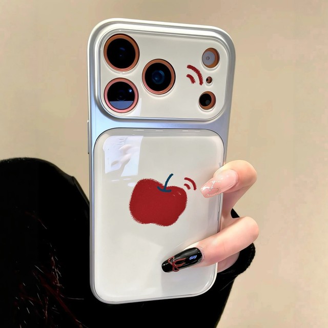 Luxurious Custom-made Simple Red Apple-shaped Protective Case, Suitable for iPhone 17, 16, 15, 14, 13