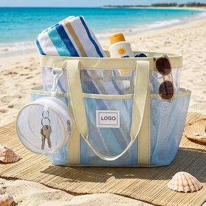 Custom Logo Clear <b>Beach</b> <b>Bag</b> with Round Pouch, <b>Large</b> Waterproof Transparent Multi-Pocket Tote for Women Pool Travel Summer - Product Image 1