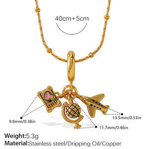 Colorful Zircon <b>Opal</b> Pendant <b>Necklace</b>, Anti-Tarnish Stainless Steel Dainty Rhinestone Clavicle Chain For Women - Product Image 2