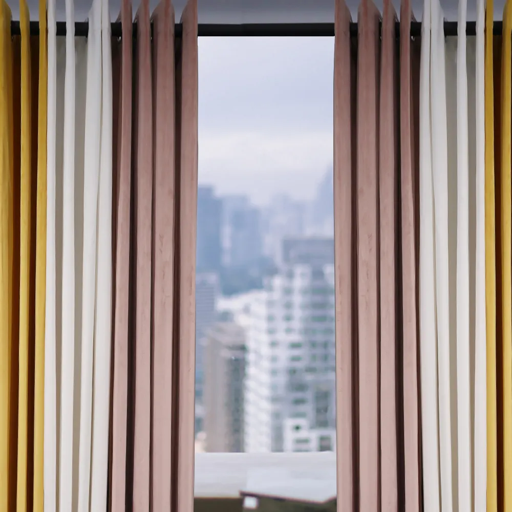 Geo Velvet Eyelet Curtains Ring Top Pleated Hemming Window Treatments Large Heavy Duty Velvet Curtains