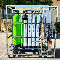 Système d'osmose inverse commercial à faible coût 1000 LPH, machine d'osmose inverse 4040 avec réservoir sous pression en FRP pour purificateur d'eau industriel
