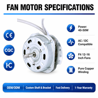 Motor Kipas Fase Tunggal Kecepatan Tinggi 50Hz 220V 2650-2800RPM 7115 7116 55W Efisiensi IE4 Kawat Aluminium Casing Besi